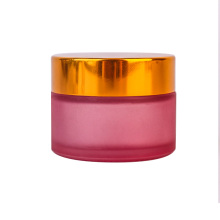 Customized frosted pink color round 30ml 30g glass cosmetic cream jar